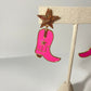 Pink Cowboy Boot Earrings