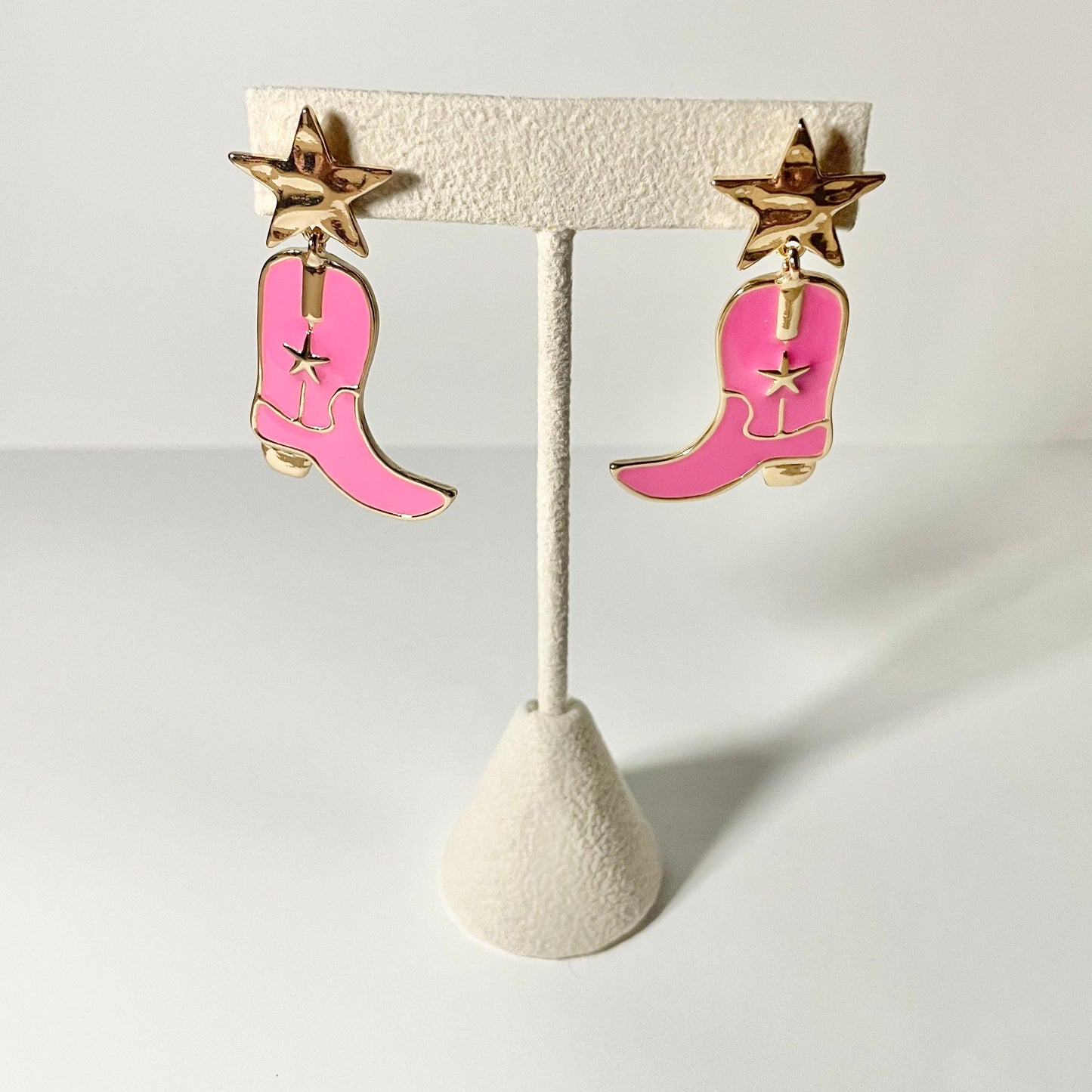 Pink Cowboy Boot Earrings