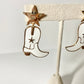 White Cowboy Boot Earrings