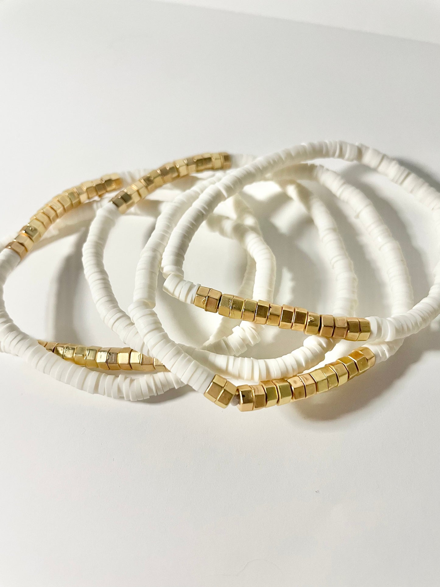 White Beaded Bracelets