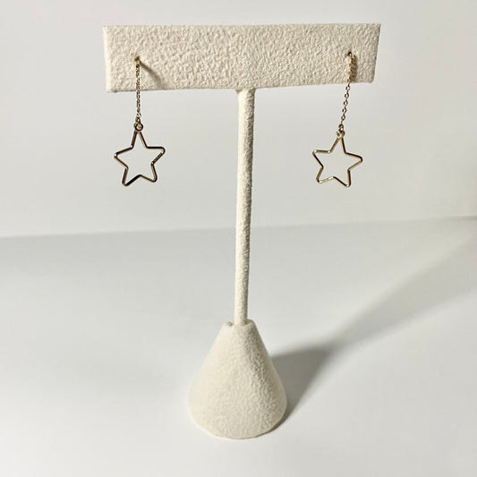 Open Gold Star Earrings