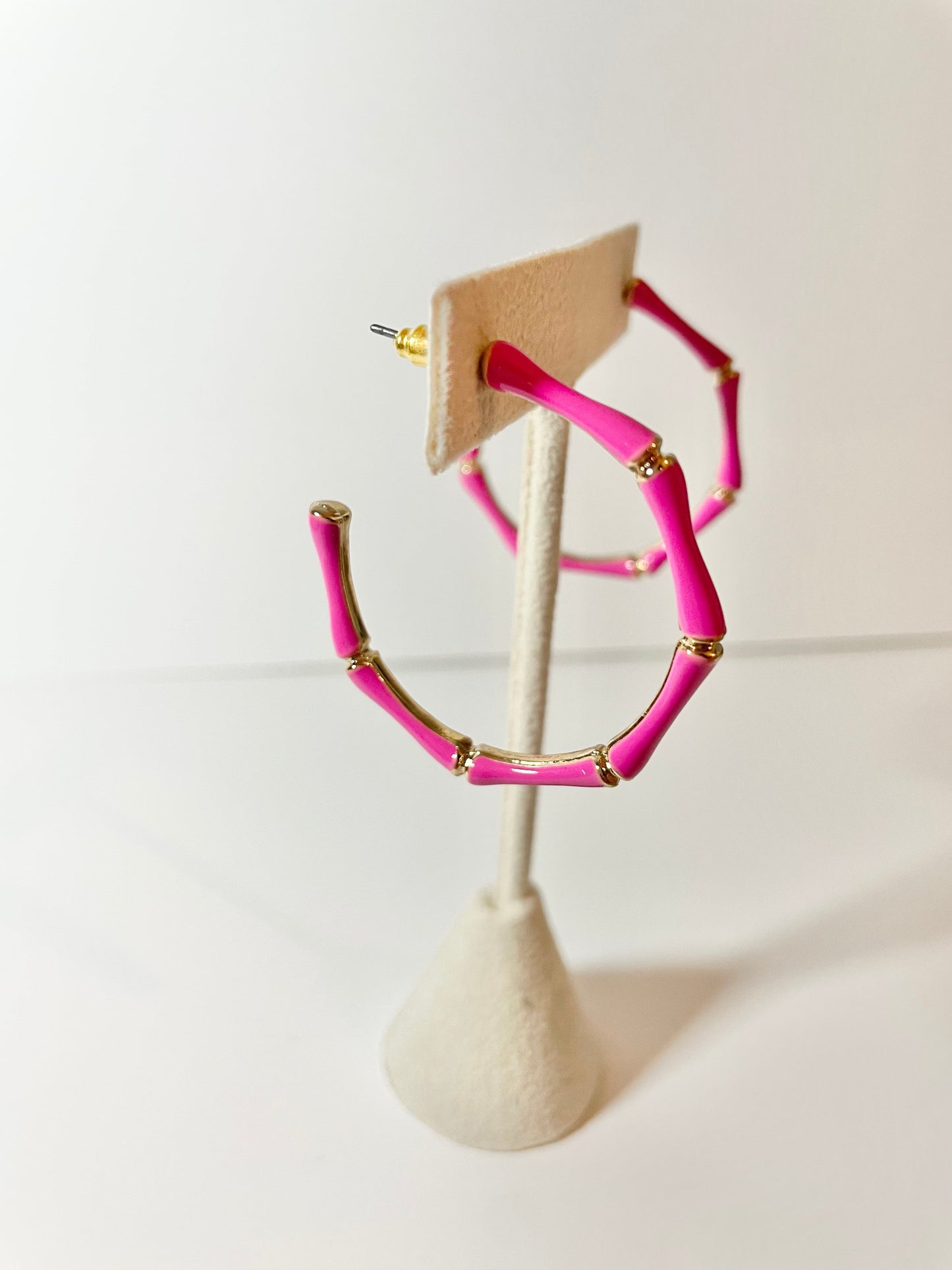 Pink Bamboo Hoops