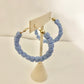 Blue beaded hoops