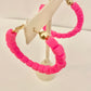 Pink beaded hoops