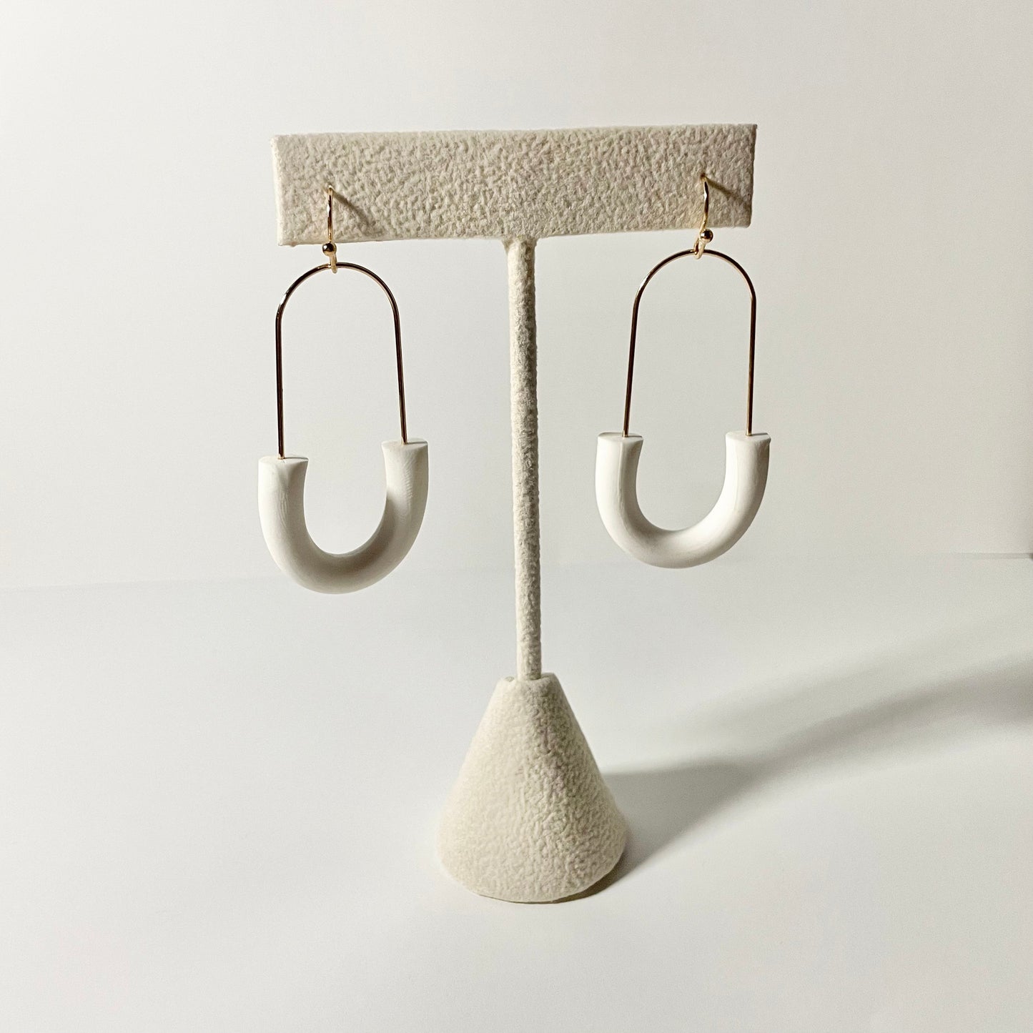 White Loop Earrings