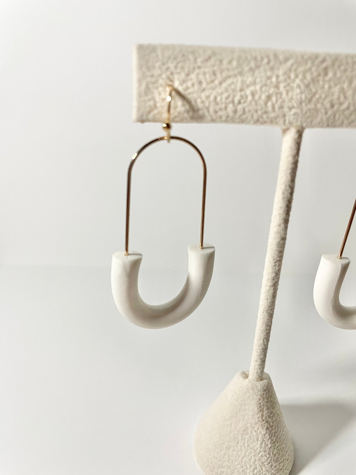 White Loop Earrings