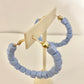 Blue beaded hoops