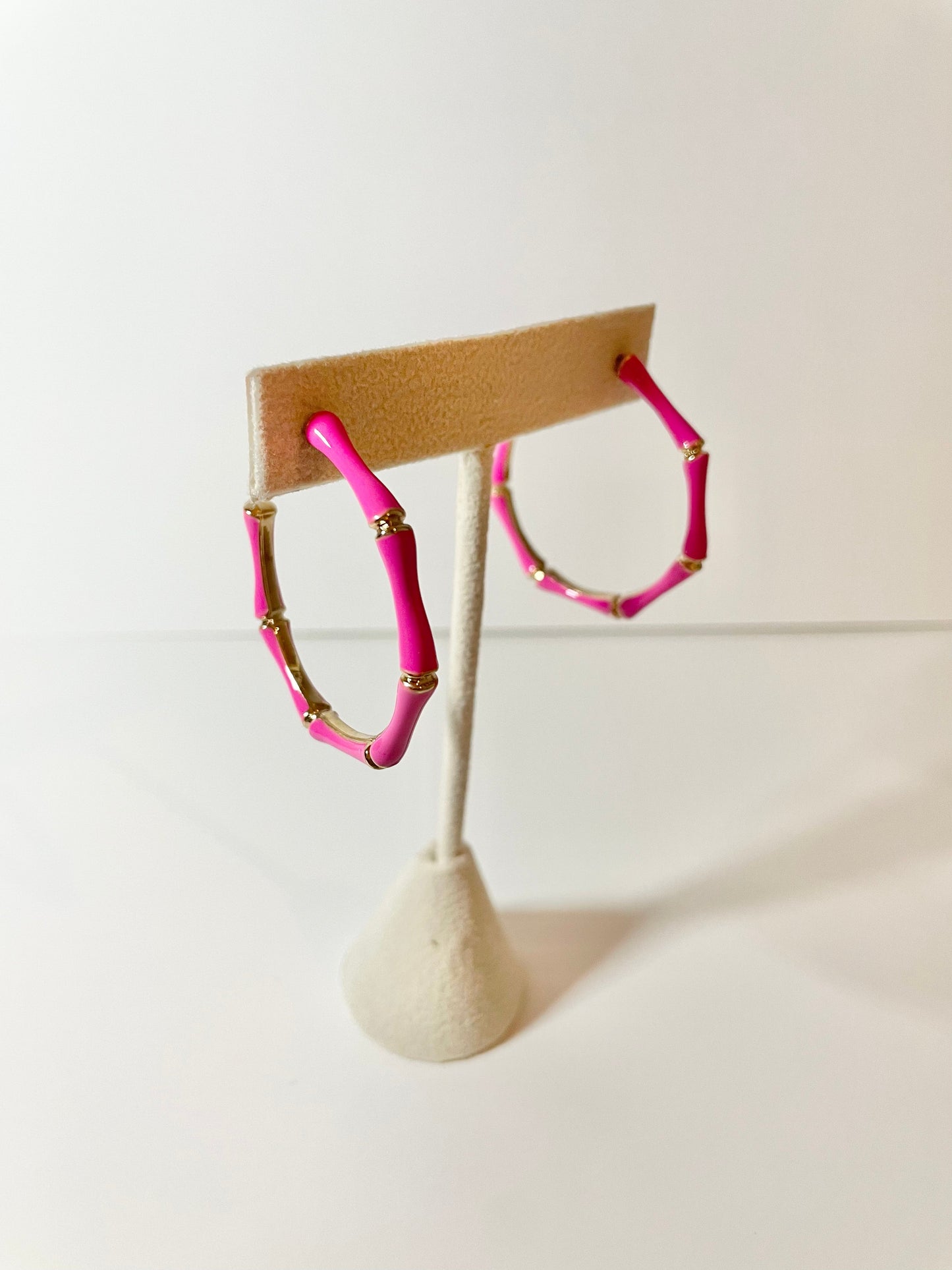 Pink Bamboo Hoops