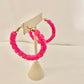 Pink beaded hoops