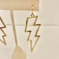 Gold lightning bolt earrings