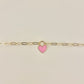 Pink Heart lock necklace