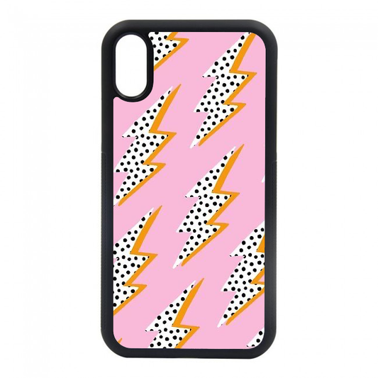 pink lightning bolt phone case. we have phone cases for most of your iphones. iphone 6, iphone 6s, iphone 7 8, iphone 7 8 plus, iphone SE, iphone xs, iphone x, iphone xr, iphone xs max, iphone 11, iphone 11 pro, iphone 11 pro max.